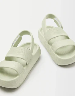 BERSHKA Sandalia plana engomada Kaki Online