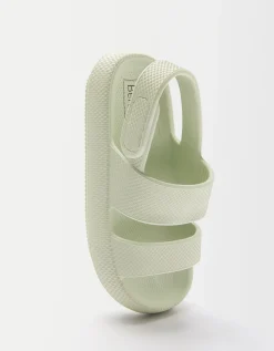 BERSHKA Sandalia plana engomada Kaki Online
