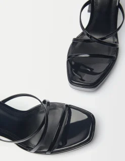 BERSHKA Sandalia tacón plataforma Negro Online