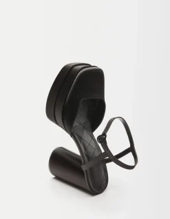 BERSHKA Sandalia tacón plataforma XL Negro Best