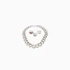 BERSHKA Set 3 anillos y collar Plata Hot