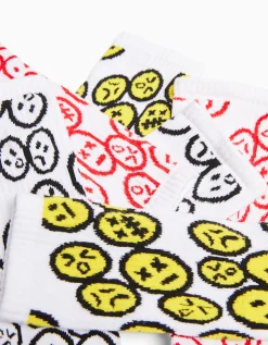 BERSHKA Set 3 calcetines print Blanco Clearance
