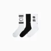 BERSHKA Set 3 calcetines print Blanco Outlet