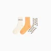 BERSHKA Set 3 calcetines print Crudo New