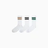 BERSHKA Set 3 calcetines rayas Blanco Cheap