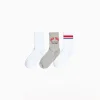 BERSHKA Set 3 calcetines varsity Gris Hot