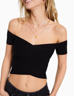 BERSHKA Set 4 collares beads charm Oro Discount
