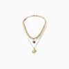 BERSHKA Set 4 collares cadena corazón Oro Store