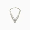 BERSHKA Set 4 collares cadenas mariposa Plata Discount