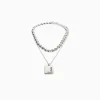 BERSHKA Set 2 collares corazón Plata Cheap