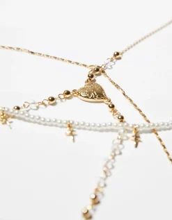 BERSHKA Set 3 collares cruz cadena Oro Flash Sale