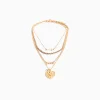 BERSHKA Set 4 collares love Oro Best Sale