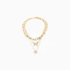 BERSHKA Set 3 collares mariposa Oro Hot