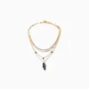BERSHKA Set 4 collares pedrería Oro Flash Sale