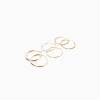 BERSHKA Set 3 pares de pendientes aros finos textura Oro Sale