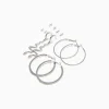 BERSHKA Set 6 pendientes aros cascada cruz Plata Clearance