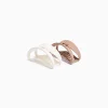 BERSHKA Set 2 pinzas ovaladas mate Blanco Discount