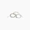 BERSHKA Set 3 pulseras perlas cadenas Plata Fashion