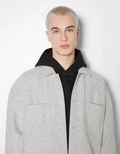BERSHKA Sobrecamisa básica Gris Shop