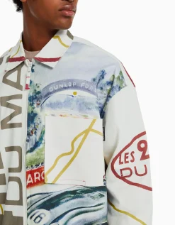 BERSHKA Sobrecamisa manga larga 24h LE MANS Crudo Fashion