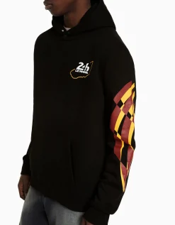 BERSHKA Sudadera capucha 24h LE MANS Negro Discount