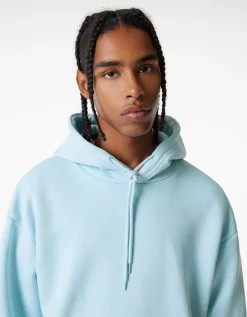 BERSHKA Sudadera capucha oversize Azul claro Cheap