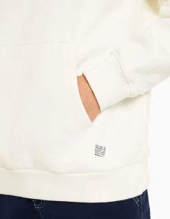 BERSHKA Sudadera capucha oversize Blanco roto Hot