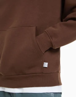 BERSHKA Sudadera capucha oversize Marrón Outlet