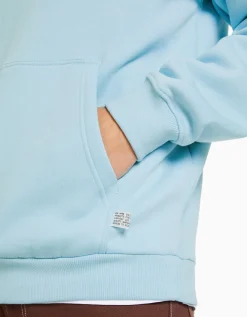 BERSHKA Sudadera capucha oversize Azul claro Store