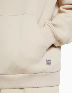 BERSHKA Sudadera capucha oversize Beige Discount
