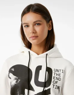 BERSHKA Sudadera capucha Tupac Blanco Online