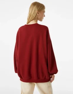 BERSHKA Sudadera oversize print Azul claro Best Sale