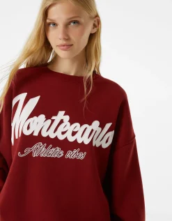 BERSHKA Sudadera oversize print Azul claro Best Sale