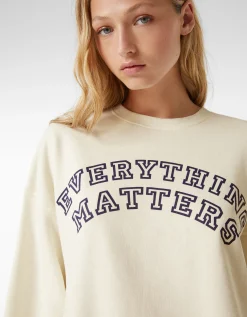 BERSHKA Sudadera oversize print Rojo Sale