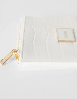 BERSHKA Tarjetero textura Blanco Shop