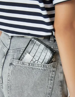 BERSHKA Tarjetero textura Blanco Sale