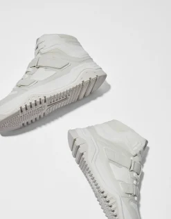 BERSHKA Zapatillas abotinadas detalle de tiras de quita y pon hombre Blanco Best Sale