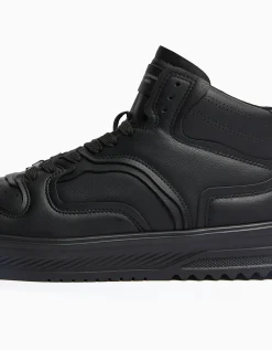 BERSHKA Zapatillas abotinadas multicapas hombre Negro Cheap