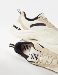 BERSHKA Zapatillas combinadas rejilla Blanco Flash Sale