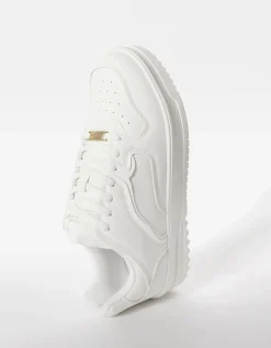 BERSHKA Zapatillas multicapas hombre Blanco Fashion