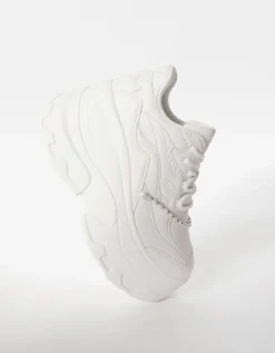 BERSHKA Zapatillas plataforma XL pulsera Blanco Flash Sale