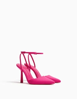 BERSHKA Zapato tacón destalonado pulsera Fucsia Best Sale