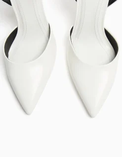 BERSHKA Zapato tacón destalonado pulsera Blanco Fashion
