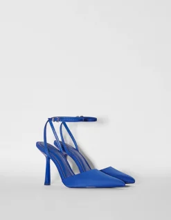 BERSHKA Zapato tacón destalonado pulsera Naranja New