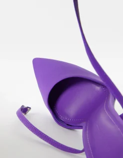 BERSHKA Zapato tacón destalonado pulsera Naranja Outlet