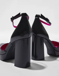 BERSHKA Zapato tacón plataforma Negro Store
