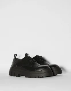 BERSHKA Zapato vestir suela track hombre Negro Clearance