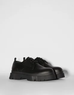 BERSHKA Zapato vestir suela track hombre Negro Fashion